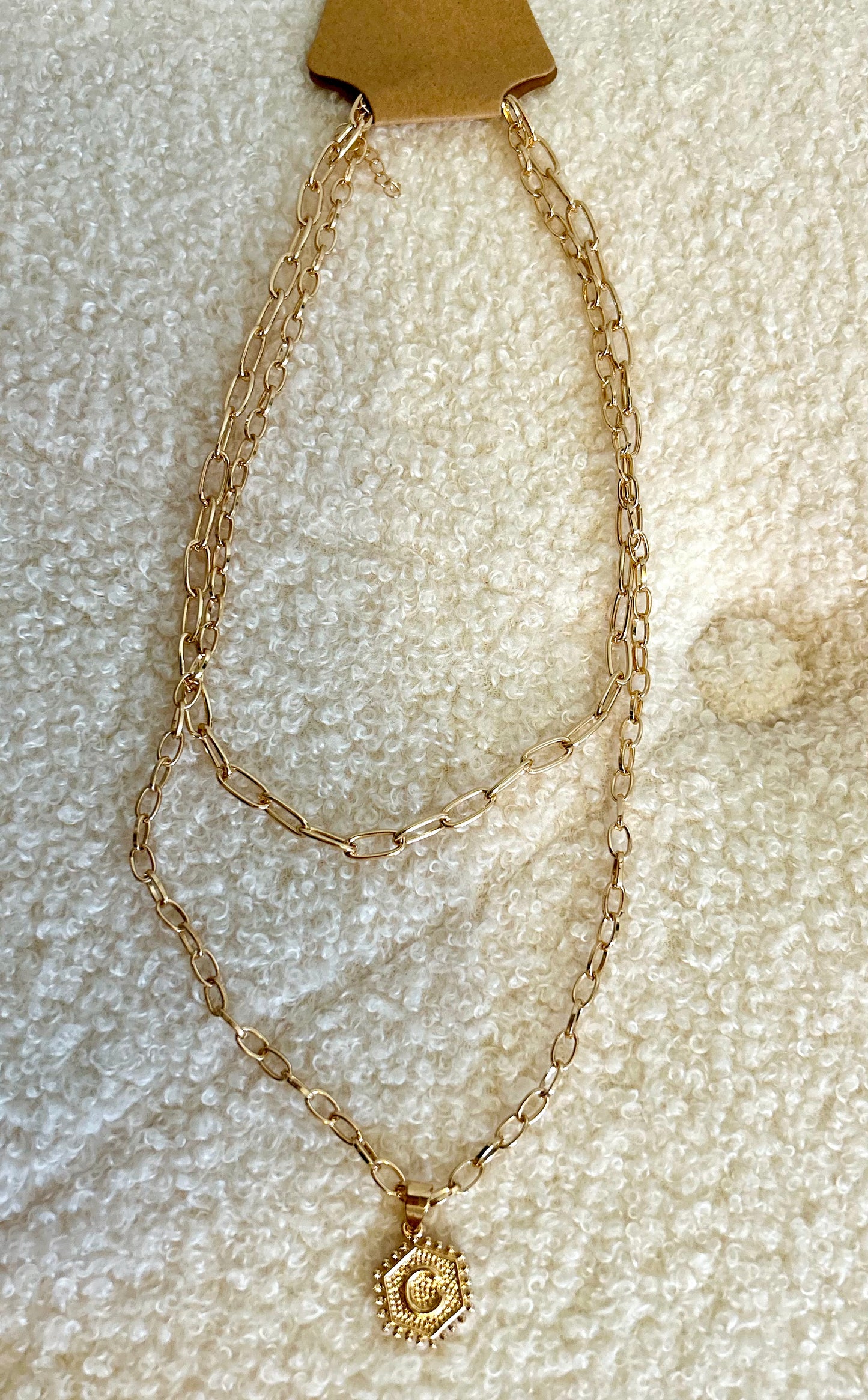 Gold Chain Letter Necklace