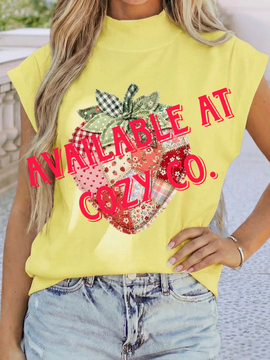 Strawberry Patch Blouse W/ Pockets