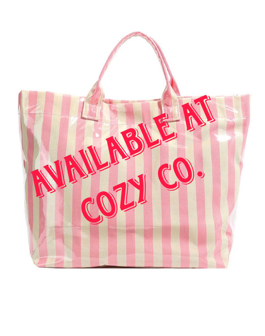 Glossy Stripped Large Tote Bag