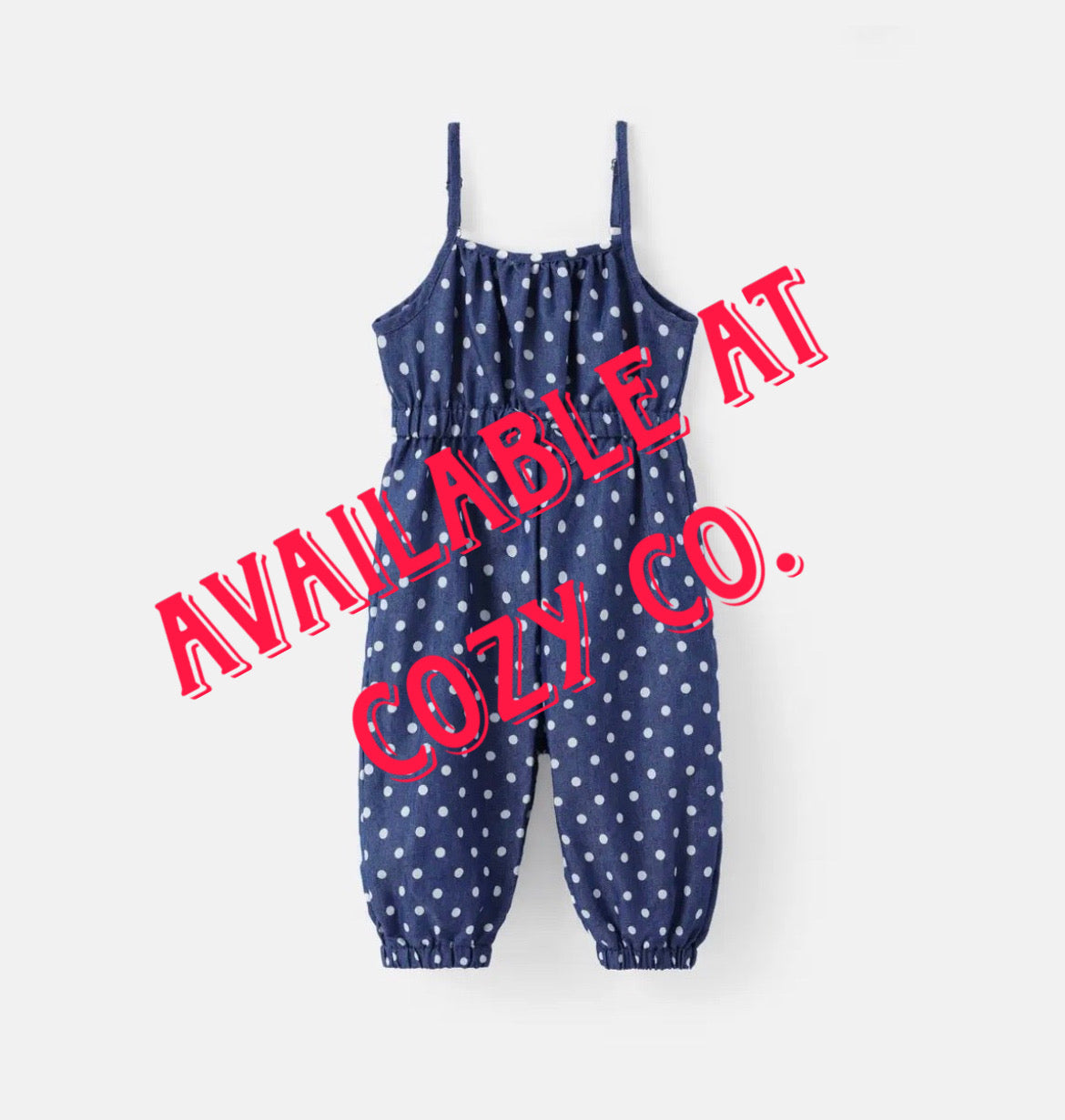 Toddler Girl Polka Dot Denim Cami Jumpsuit