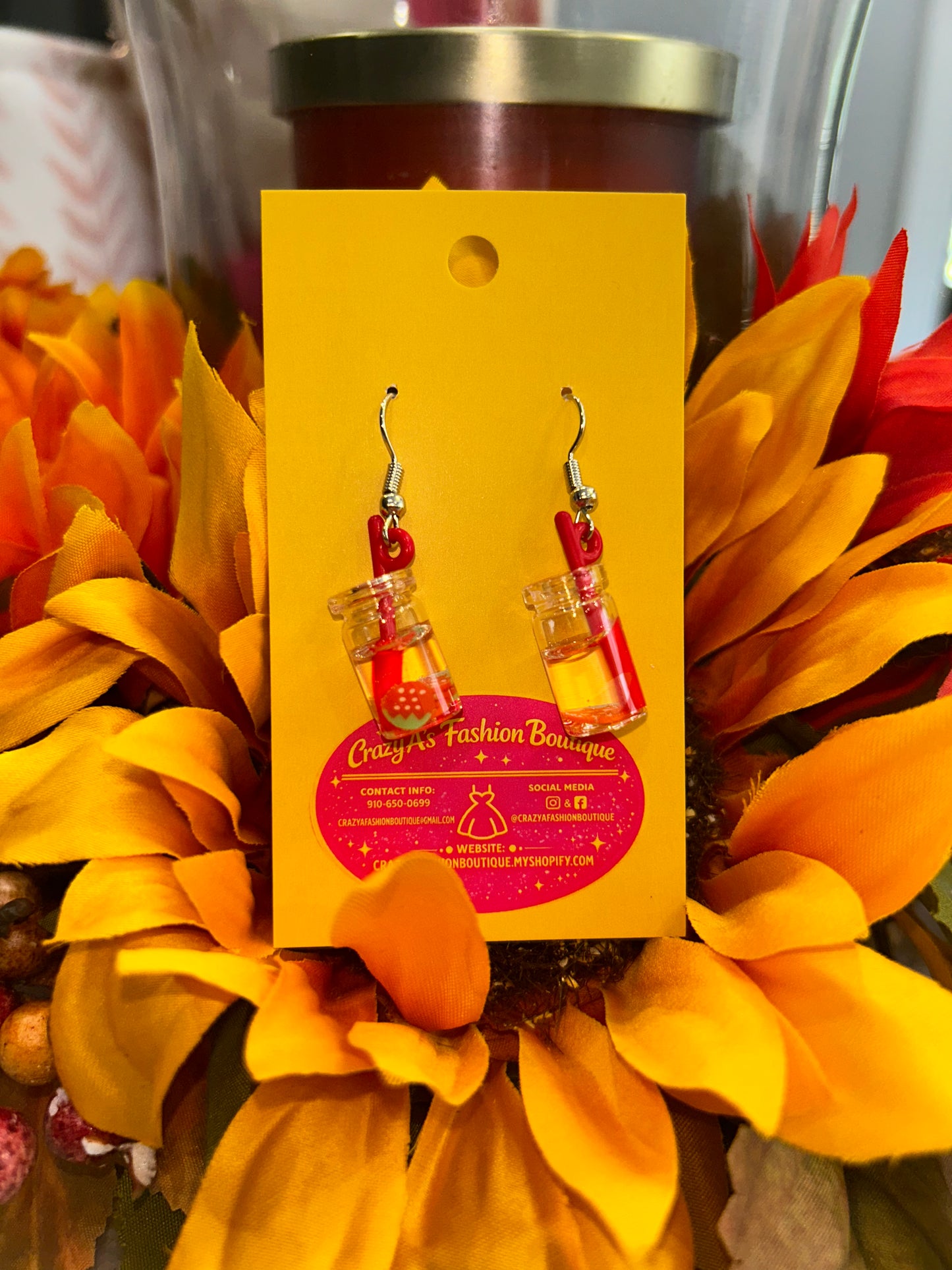 Sip Of Strawberry Earrings