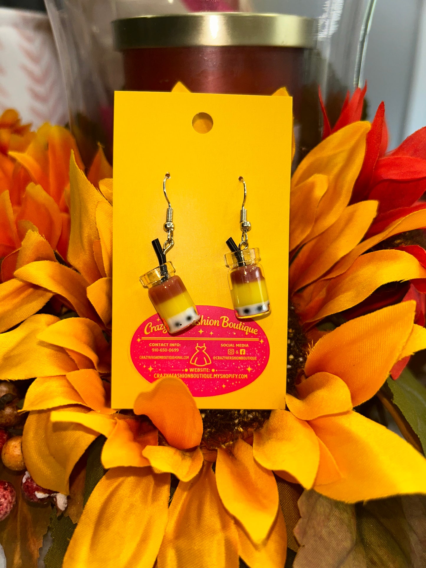 Boba Babe Earrings (Brown)